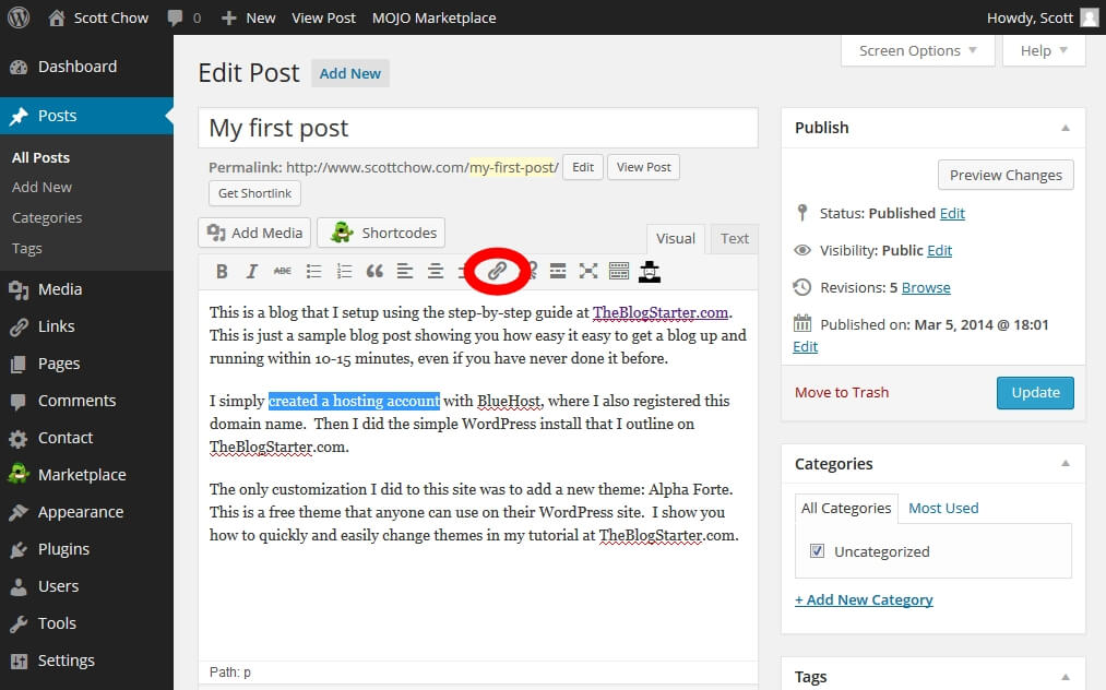 posts - How to use Add link pop up for a WordPress widget