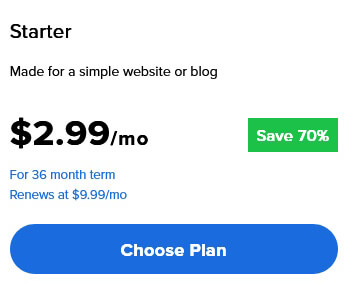 pick a hosting plan from Bluehost