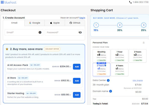 Choosing your settings and package